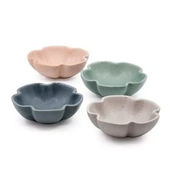 Salt & Pepper Salt & Pepper Ikana Pottery 4 Piece Blossom Dish Set 10cm