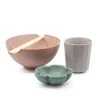 Salt & Pepper Salt & Pepper Ikana Pottery 3 Piece Bowl, Cup & Blossom Dish Set