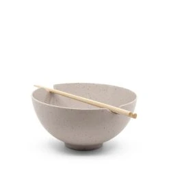 Salt & Pepper Salt & Pepper Ikana Pottery Bowl With Chopsticks 16.5cm Stone