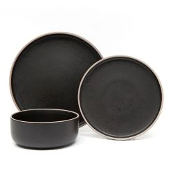 Salt & Pepper Salt & Pepper Hana 12 Piece Stoneware Dinner Set Black