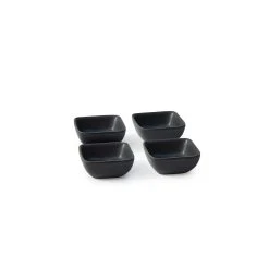 Salt & Pepper Salt & Pepper Major 4 Piece Stoneware Condiment Dish Set Black