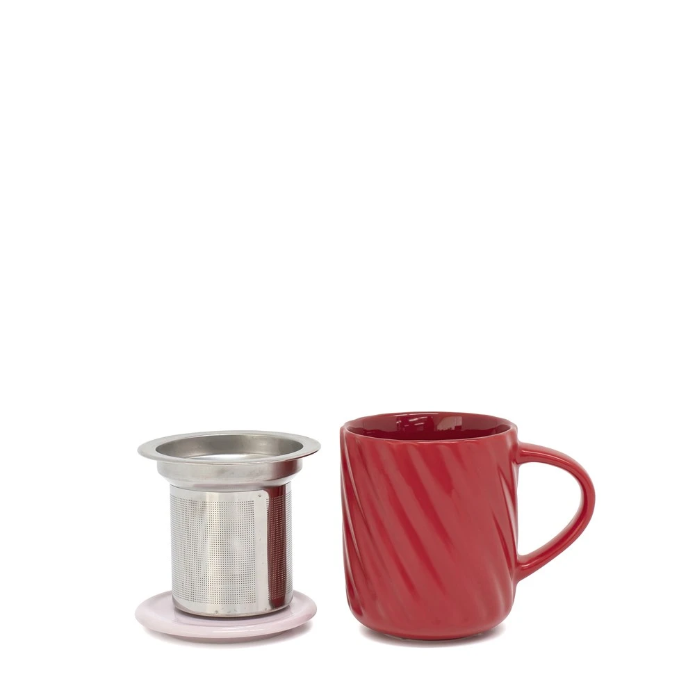 Salt & Pepper Salt & Pepper Oleta Tea Infuser Mug With Lid 330ml Red - Image 2