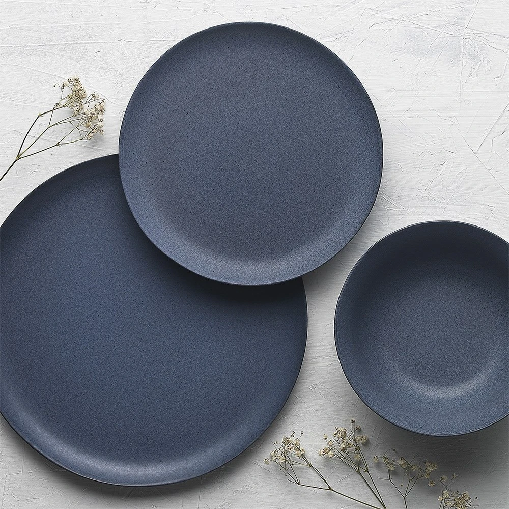 Ecology Malta 12 Piece Stoneware Dinner Set Denim Blue - Image 5
