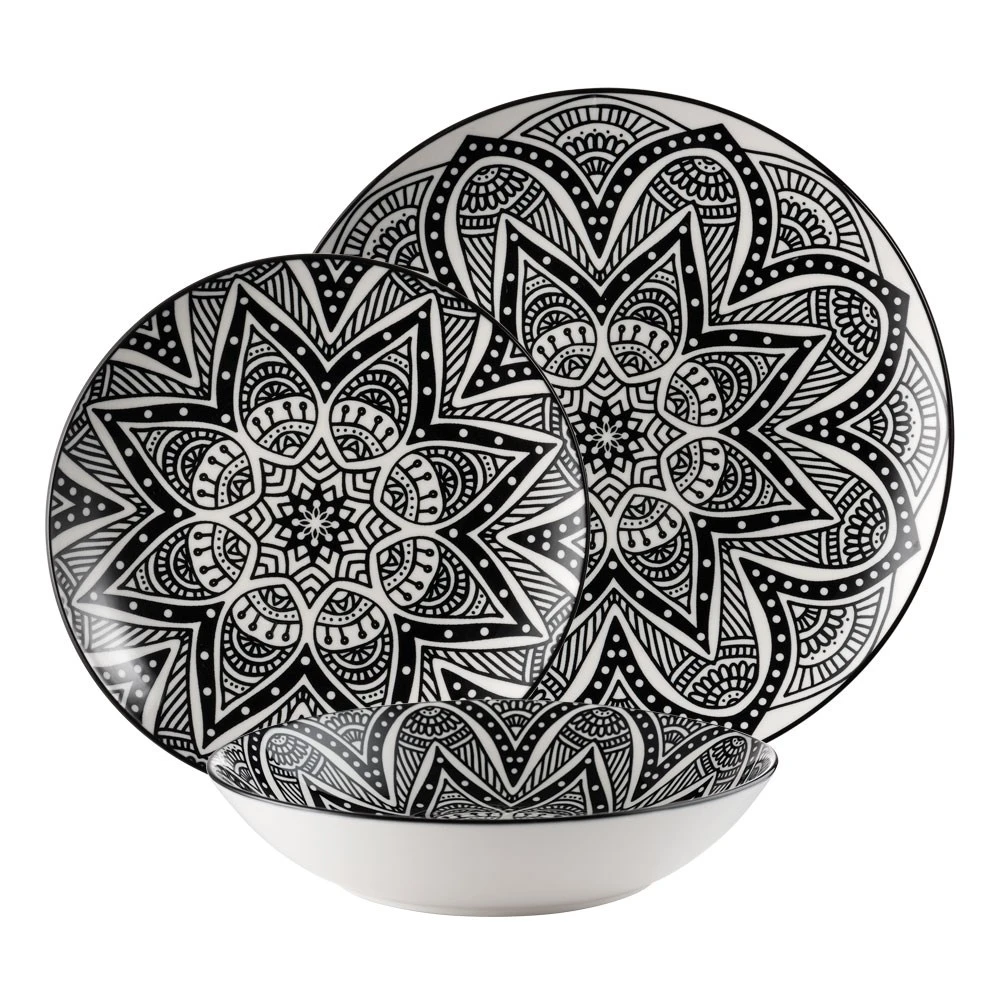 Ambrosia Lena Dinner Set 12 Piece Black