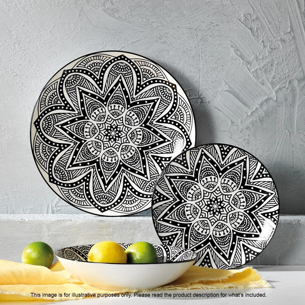 Ambrosia Lena Dinner Set 12 Piece Black - Image 2