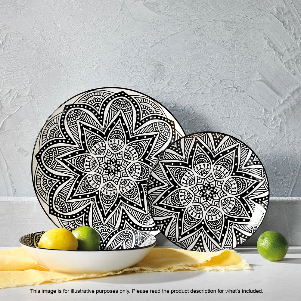 Ambrosia Lena Dinner Set 12 Piece Black - Image 3