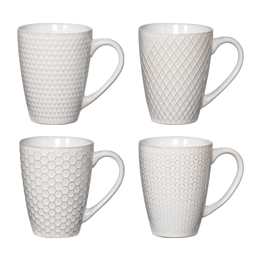 Ambrosia Quad Stoneware Mug 350ml Set Of 4 White