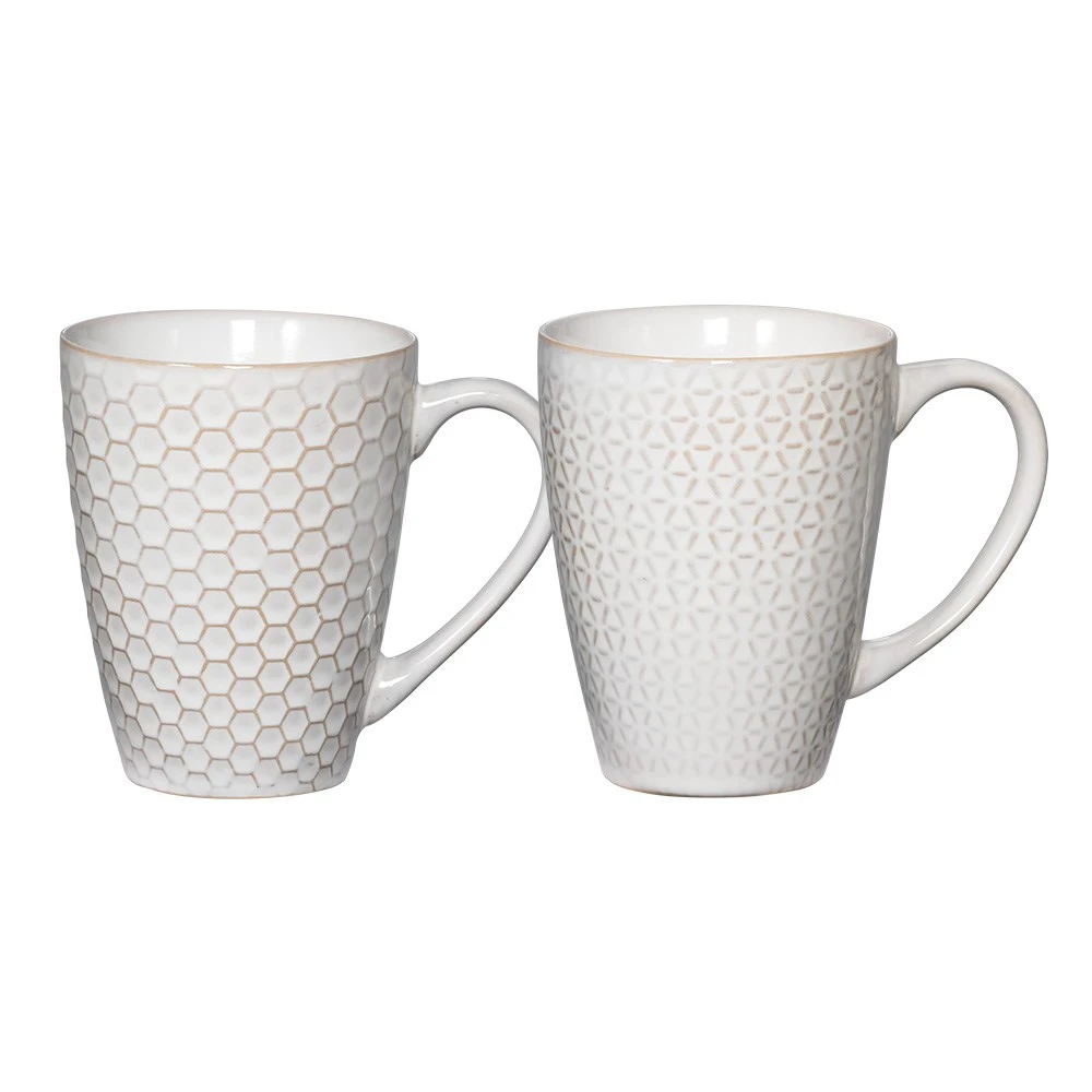 Ambrosia Quad Stoneware Mug 350ml Set Of 4 White - Image 3