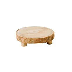 Ambrosia Rustic Paulownia Wood Serving Platter Stand 22cm