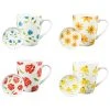 Ambrosia Set Of 4 Mug With Coaster Floral
