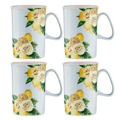 Ashdene Citrus Blooms 4 Piece Can Mug Set 350ml