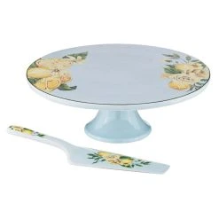 Ashdene Citrus Blooms Footed Cake Stand & Server Set