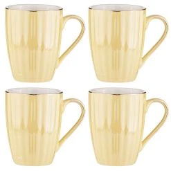 Ashdene Parisienne Pearl 4 Piece Mug Set 350ml Buttermilk