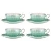 Ashdene Parisienne Pearl 4 Piece Cup & Saucer Set Aquamarine