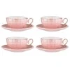 Ashdene Parisienne Pearl 4 Piece Cup & Saucer Set Marshmallow