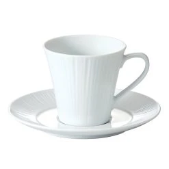 Noritake Conifere Fine White Porcelain Coffee Cup & Saucer 205ml