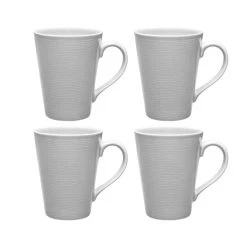 Noritake Grey On Grey Swirl Mug Set Of 4