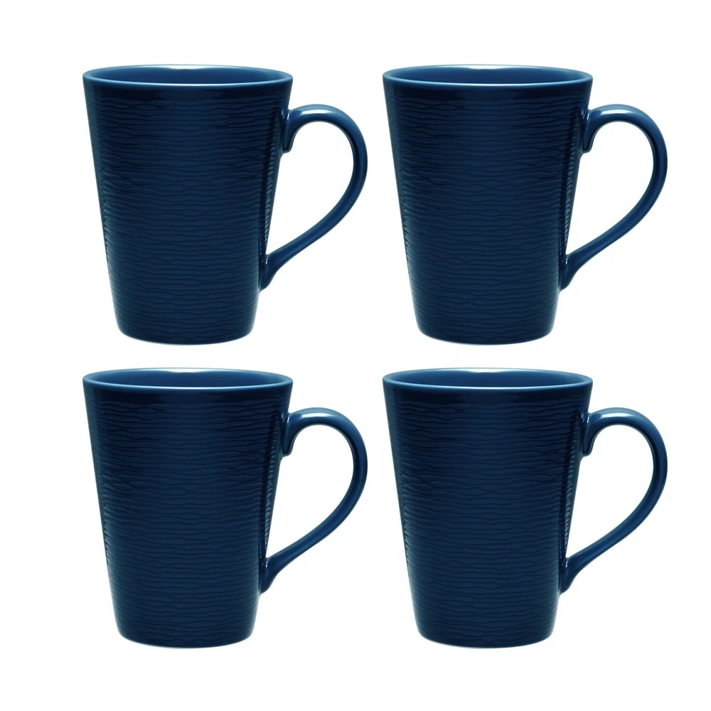 Noritake Navy On Navy Swirl Mug Set Of 4