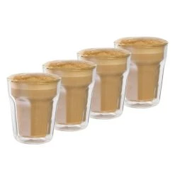 Baccarat Barista Facet Double Wall Latte Glass 236ml Set Of 4