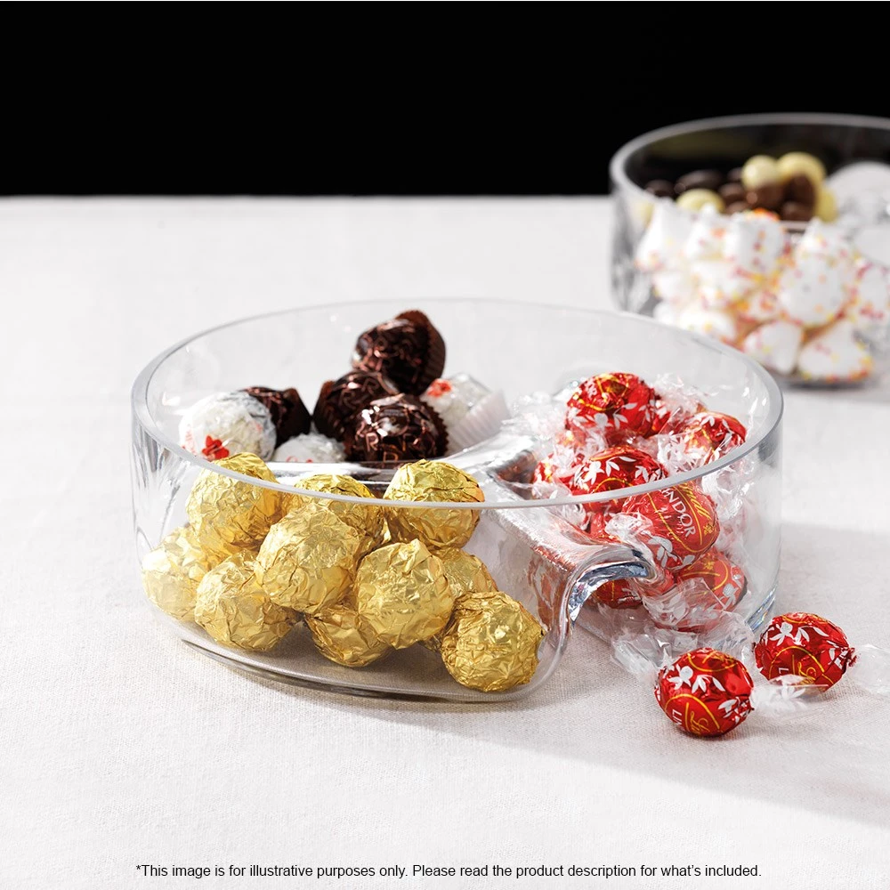 Alex Liddy Slate & Co Round Glass Divided Serving Dish 23cm - Image 3