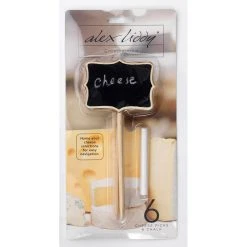Alex Liddy Slate & Co Set Of 6 Cheese Picks With Chalk