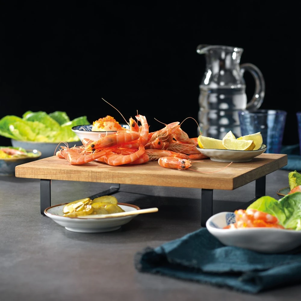 Alex Liddy Acacia Square Serving Board With Stand 30 X 25cm - Image 2