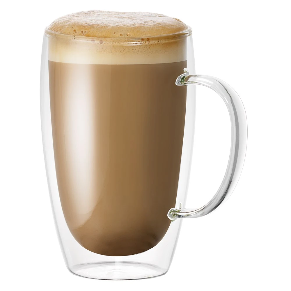 Baccarat Barista Café Set Of 4 Double Wall Handle Thermal Glass Tumblers 450ml - Image 3