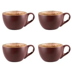 Baccarat Barista Set Of 4 Arma Cappuccino Cup 290ml Maroon