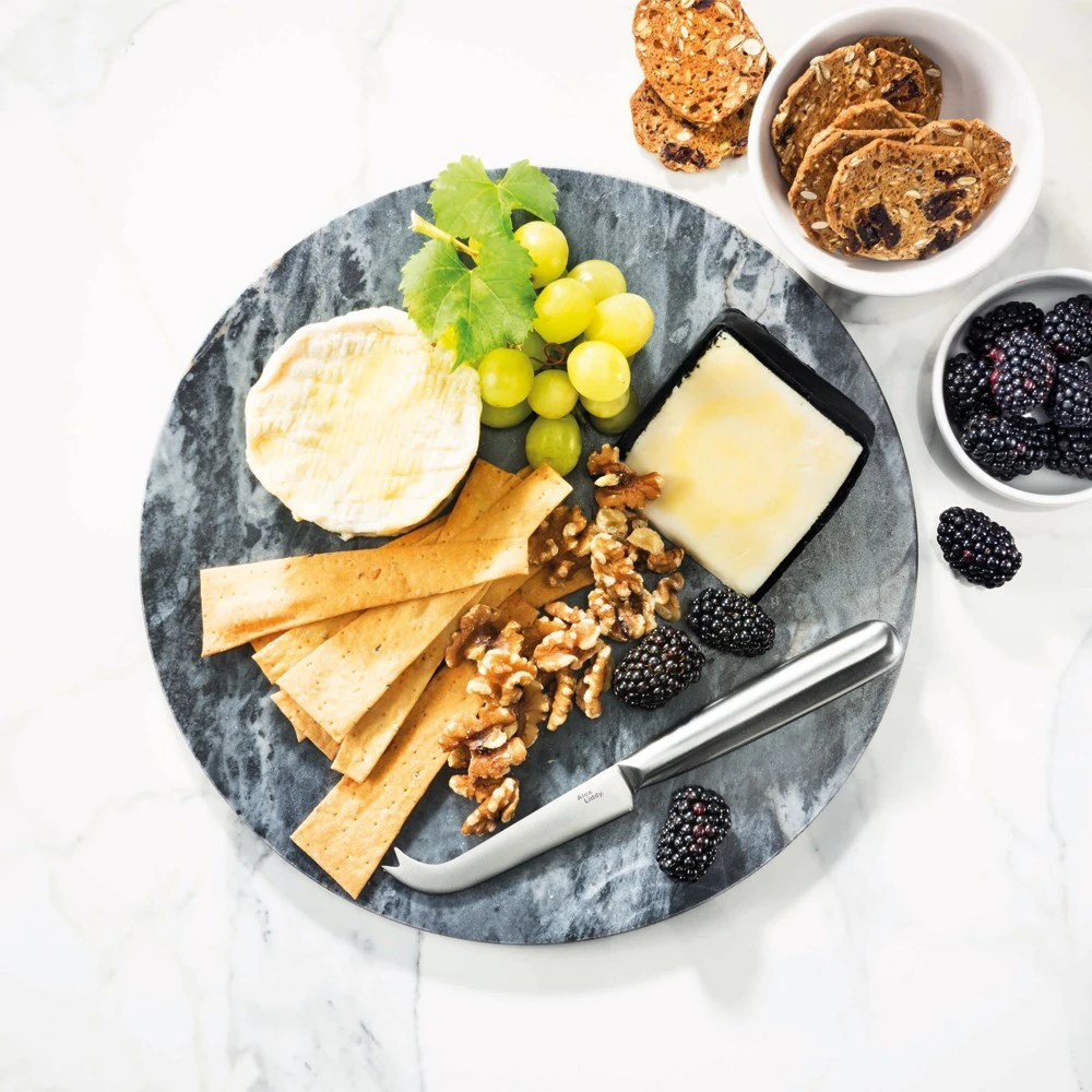 Alex Liddy Slate & Co Grey Marble Board With Knife 30cm - Image 2