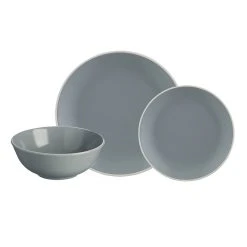 Mason Cash Classic Collection Stoneware 12 Piece Dinner Set Grey