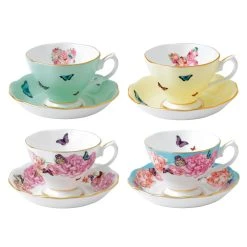 Miranda Kerr For Royal Albert Set Of 4 Teacups & Saucers